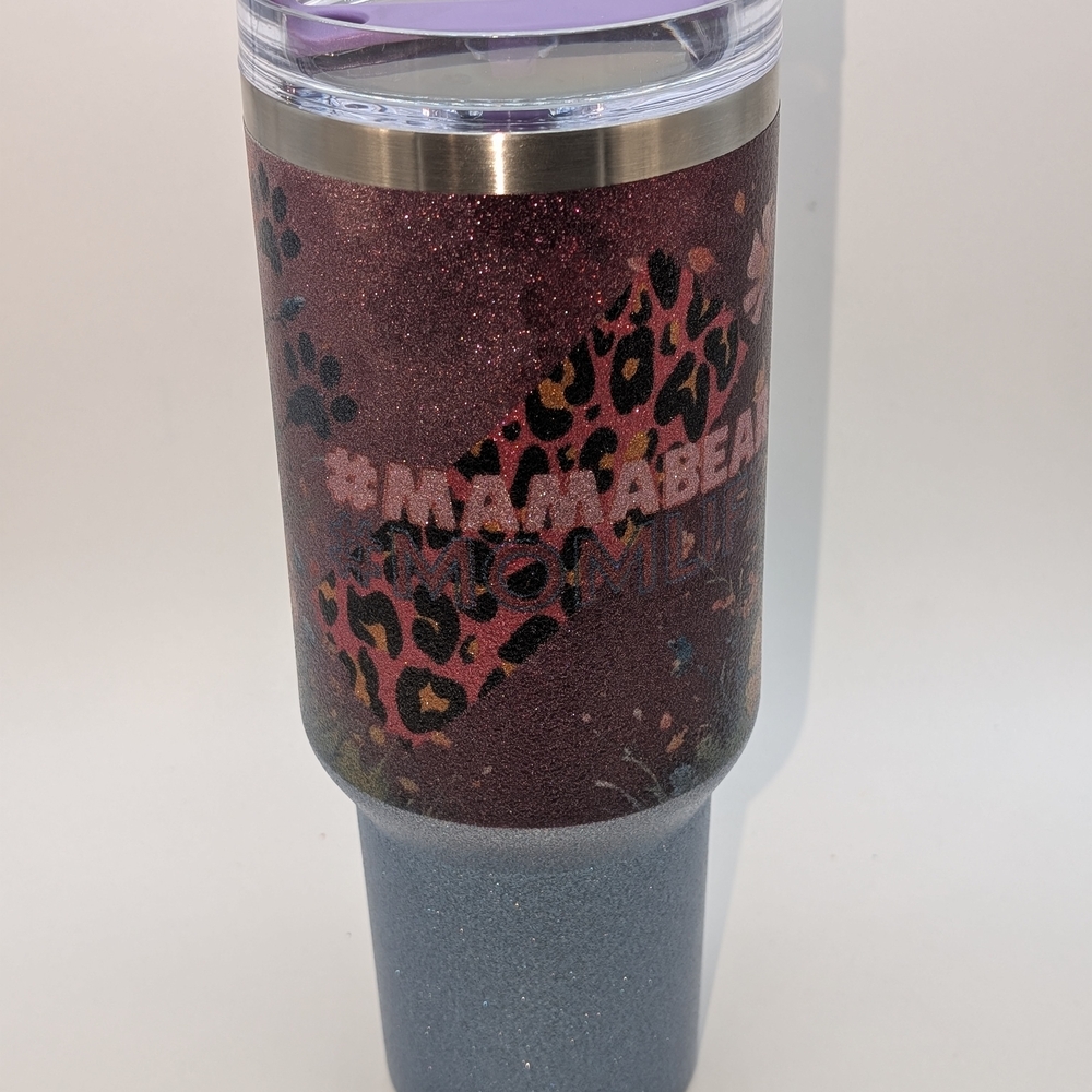 Leopard Print Glitter Tumbler